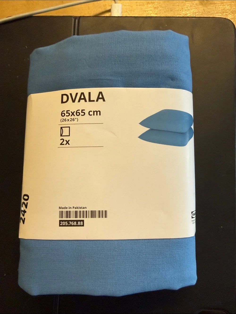 Blue Cotton Pillowcase - Queen (2-Pack)